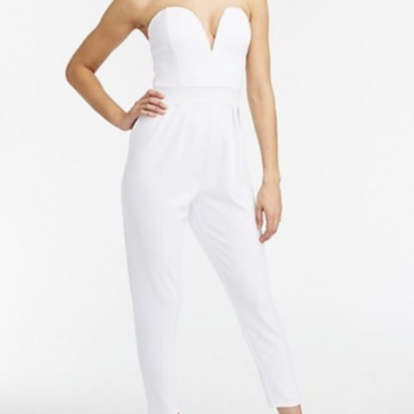 Charlotte Russe White Strapless Jumpsuit - Picture 1 of 3